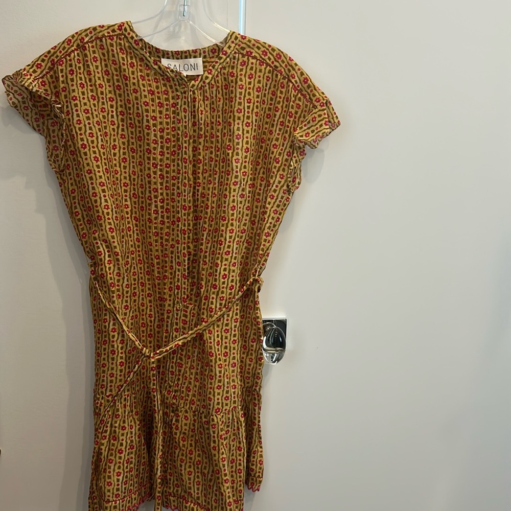 Yellow printed mini sundress